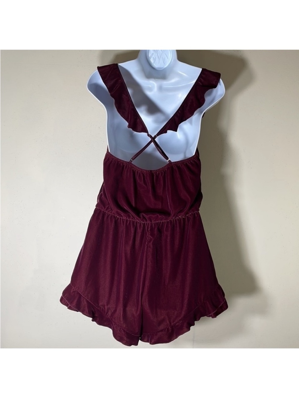 Victoria’s Secret Velvet Romper in Burgundy. Small. NWT. - Picture 11 of 13